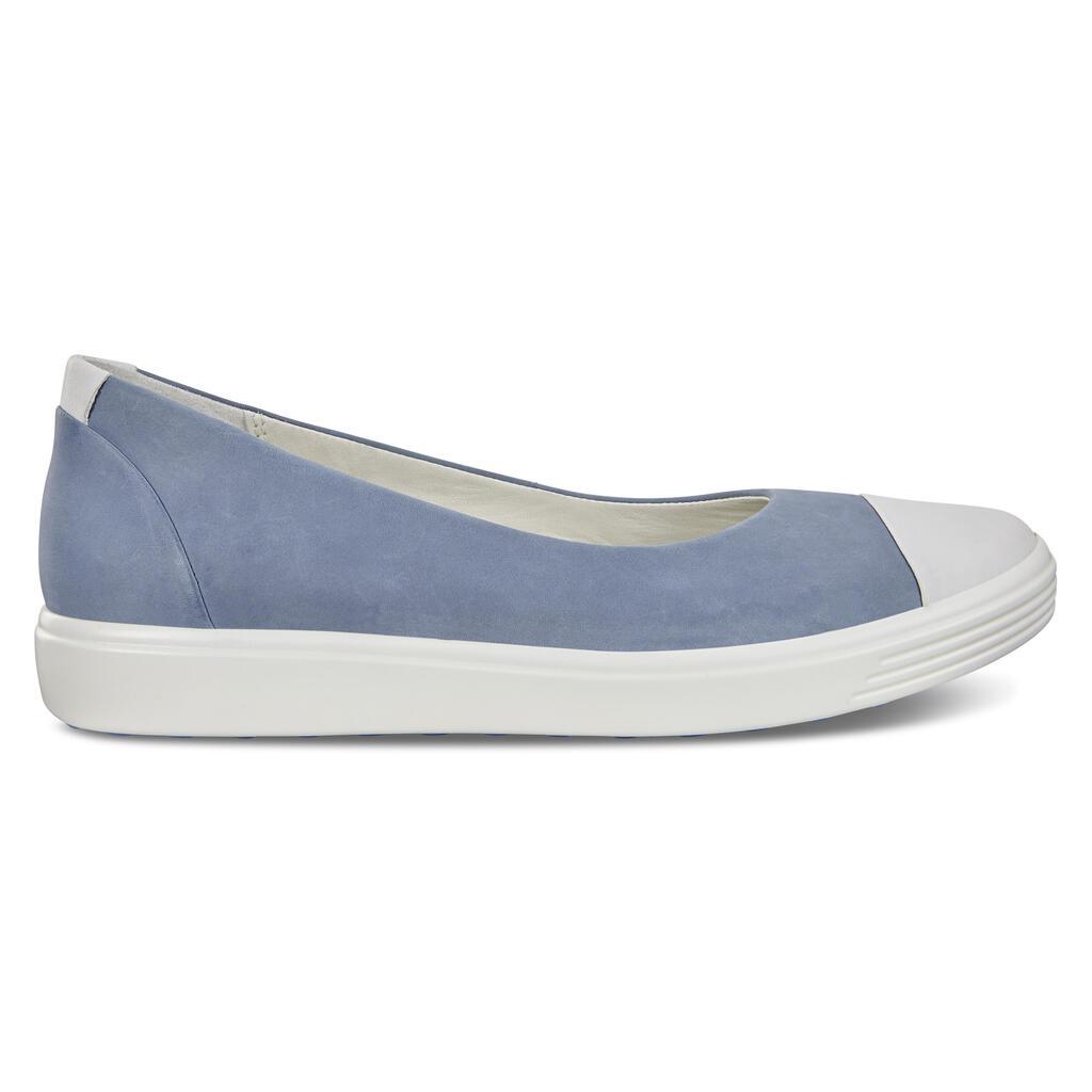 Ballerines Ecco Soft 7 Femme Blanche / Bleu 2965-RUYGZ